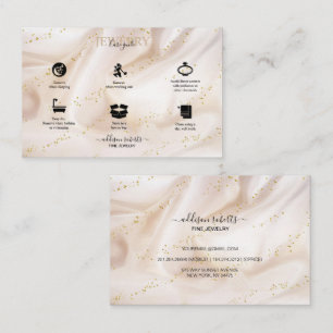 Elegant Gold Glitter Jewelry Care Visitekaartje