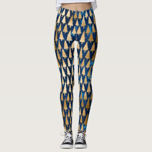 Elegant Gold Glitter kerstbomen Holiday Yoga Leggings