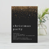 Elegant Gold Glitter-kerstfeest Black Kaart (Staand voorkant)