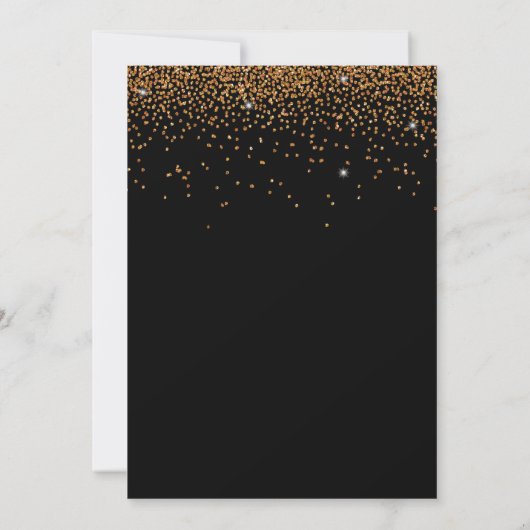 Elegant Gold Glitter-kerstfeest Black Kaart (Achterkant)