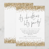 Elegant Gold Glitter: kerstfeest Kaart (Voorkant / Achterkant)