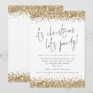 Elegant Gold Glitter: kerstfeest Kaart