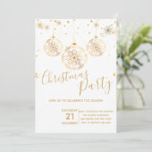 Elegant Gold Glitter-kerstfeest Kaart (Staand voorkant)