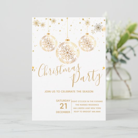 Elegant Gold Glitter-kerstfeest Kaart (Staand voorkant)