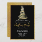 Elegant Gold Glitter-kerstfeest Kaart (Voorkant / Achterkant)