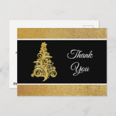 Elegant Gold Glitter Kerstmis Hartelijk dank Briefkaart (Voorkant / Achterkant)