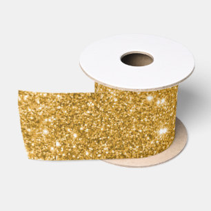 Elegant Gold Glitter Kerstmis Satijnen Lint