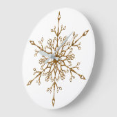 Elegant Gold Glitter Kerstmis Snowflake Holiday Grote Klok (Hoek)