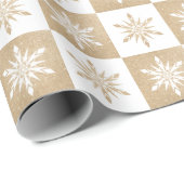Elegant Gold Glitter-kerstsnowflake-patroon Cadeaupapier (Rol Hoek)