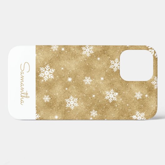 Elegant Gold Glitter-kerstsnowflake-patroon Case-Mate iPhone Case (Achterkant (horizontaal))