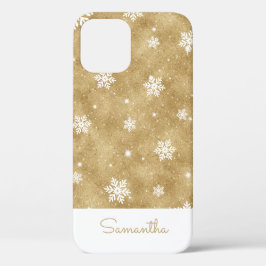 Elegant Gold Glitter-kerstsnowflake-patroon Case-Mate iPhone Case