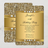 Elegant Gold Glitter Kijk uit Diamond Birthday Par Kaart (Voorkant / Achterkant)