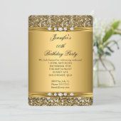 Elegant Gold Glitter Kijk uit Diamond Birthday Par Kaart (Staand voorkant)
