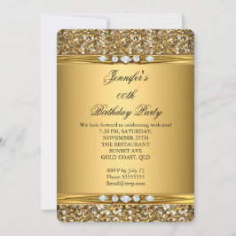 Elegant Gold Glitter Kijk uit Diamond Birthday Par Kaart