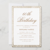 Elegant Gold Glitter Lijst 60th Sixty Birthday Kaart (Voorkant)