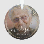 Elegant Gold Glitter Lijst Foto Memorial Keepslag Ornament (achterkant)
