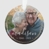 Elegant Gold Glitter Lijst Foto Memorial Keepslag Ornament (voorkant)