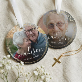 Elegant Gold Glitter Lijst Foto Memorial Keepslag Ornament