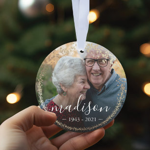 Elegant Gold Glitter Lijst Foto Memorial Keepslag Ornament