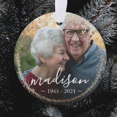 Elegant Gold Glitter Lijst Foto Memorial Keepslag Ornament