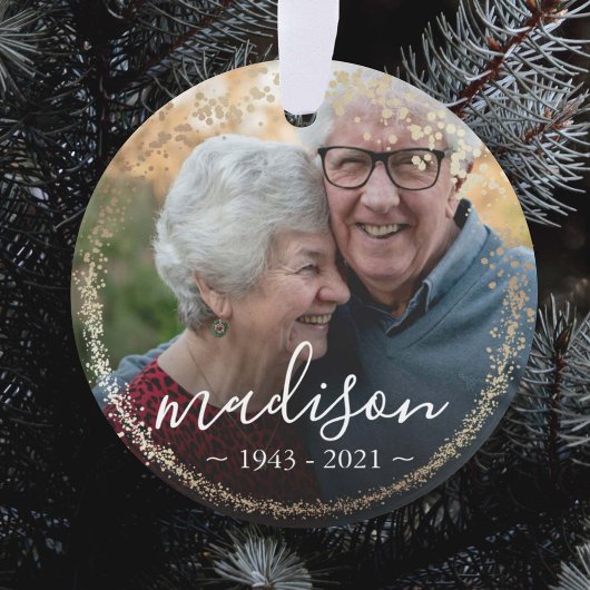 Elegant Gold Glitter Lijst Foto Memorial Keepslag Ornament