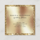 Elegant Gold Glitter Lijst Script Monogram Modern Vierkante Visitekaartje (Achterkant)