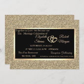 Elegant Gold Glitter , Lijst Wedding Kaart (Voorkant / Achterkant)