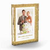 Elegant Gold Glitter Lijst Wedding Mr en Mrs. Fotoblokken (Links)