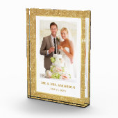 Elegant Gold Glitter Lijst Wedding Mr en Mrs. Fotoblokken (Rechts)