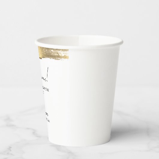 Elegant Gold Glitter Line Minimal Weddenschap Welk Papieren Bekers (Links)