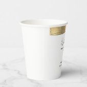 Elegant Gold Glitter Line Minimal Weddenschap Welk Papieren Bekers (Rechts)