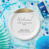 Elegant Gold Glitter Line Minimal Weddenschap Welk Papieren Bordje (Feest)