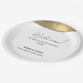 Elegant Gold Glitter Line Minimal Weddenschap Welk Papieren Bordje (Gekanteld)