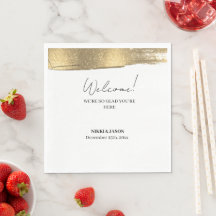 Elegant Gold Glitter Line Minimal Weddenschap Welk