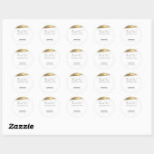 Elegant Gold Glitter Line Minimal Wedding Bedankt Ronde Sticker (Vel)