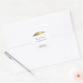 Elegant Gold Glitter Line Minimal Wedding Bedankt Ronde Sticker (Envelop)