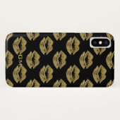Elegant Gold Glitter Lips Patroon Case-Mate iPhone Case (Achterkant (horizontaal))