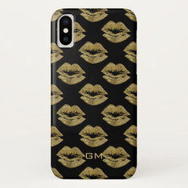 Elegant Gold Glitter Lips Patroon Case-Mate iPhone Case