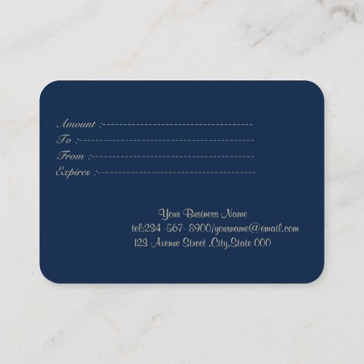 Elegant Gold Glitter Lotus, Confetti, marineblauw Kortingskaartje (Achterkant)