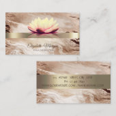 Elegant Gold Glitter Lotus Flower Marble Visitekaartje (Voorkant / Achterkant)