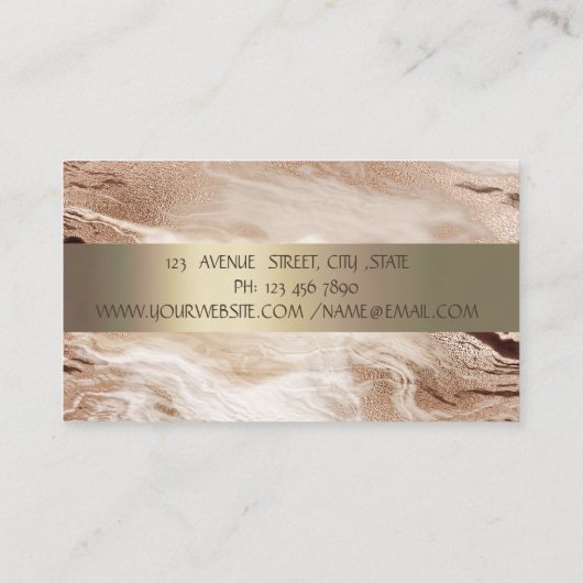 Elegant Gold Glitter Lotus Flower Marble Visitekaartje (Achterkant)