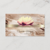 Elegant Gold Glitter Lotus Flower Marble Visitekaartje (Voorkant)