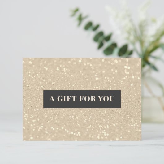 Elegant Gold Glitter Luxury Certificate Gift Kaart (Staand voorkant)