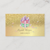 Elegant Gold Glitter Macarons Visitekaartje (Voorkant)