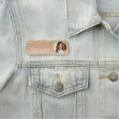 Elegant Gold Glitter Magnetic Employee Photo ID Naamplaatje (In situ)