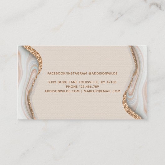 Elegant Gold Glitter Marble Agate Appointment Card Afsprakenkaartje (Achterkant)