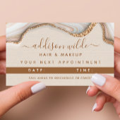 Elegant Gold Glitter Marble Agate Appointment Card Afsprakenkaartje