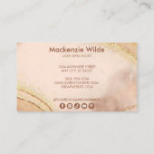 Elegant Gold Glitter Marble Agate Chic Script Visitekaartje (Achterkant)