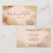 Elegant Gold Glitter Marble Agate Chic Script Visitekaartje (Voorkant / Achterkant)