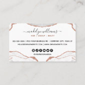 Elegant Gold Glitter Marble Agate Custom Logo Visitekaartje (Achterkant)